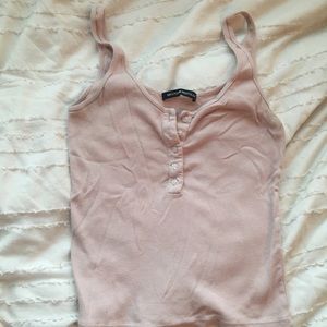 brandy Melville pink button tank